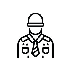 Black line icon for corps