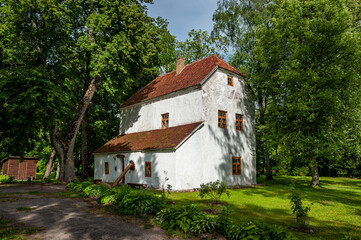 Fototapeta na wymiar Small Knights’ Castle building, built at the beginning of the 16th century. Stende Manor, Latvia.