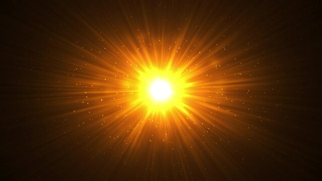 Golden particles flare abstract background with shining floating dust. Futuristic glittering flickering in space.