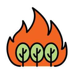 Wildfire, forest fire icon