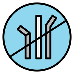 Ban plastic straw icon