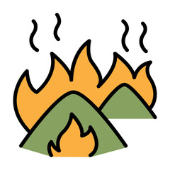 Forest fire, wildfire icon