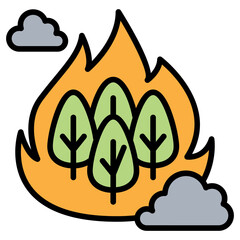 Forest fire, wildfire icon