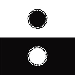 Circle vector logo template design . Black and white circle vector logo template design . Black and white circle vector logo template design