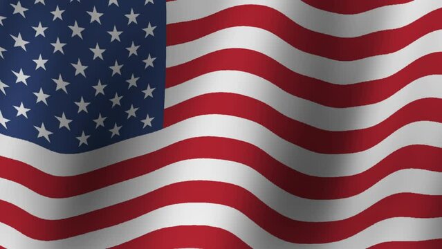  Waving flag of the United States of America USA with independent day text animation.