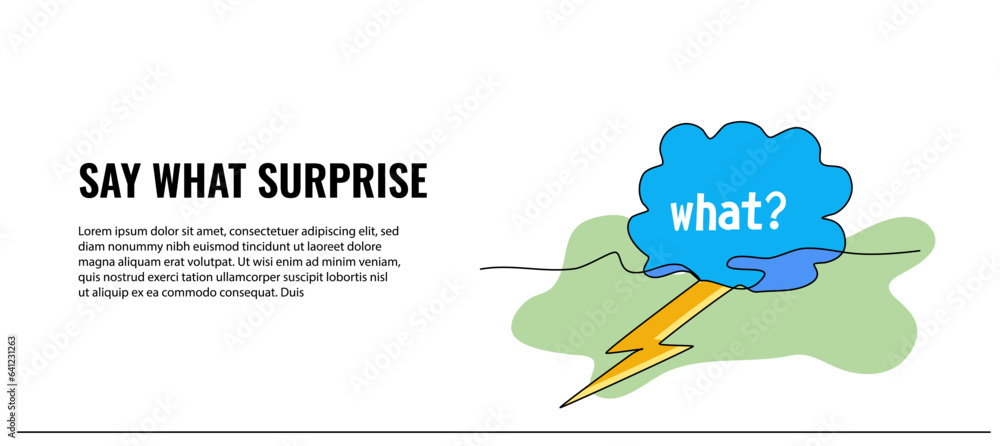 Poster Vector illustration of simple word speech bubble. Modern flat in continuous line style.