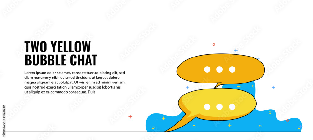 Poster vector illustration of speech bubble. modern flat in continuous line style.