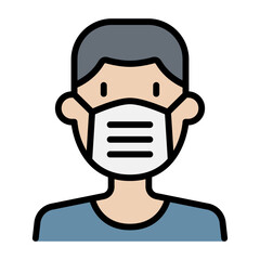 Obraz premium Patient wearing mask icon