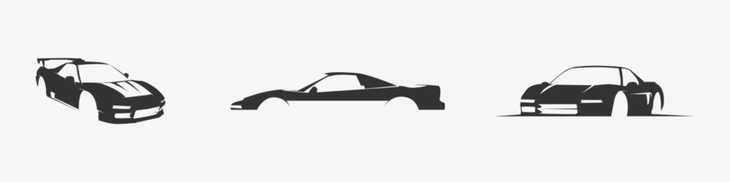 NSX car body outline logo for car detailing car wash and garage services vector