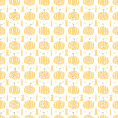 Seamless Halloween pattern. Doodle Halloween background