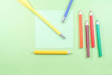 pencils on a white background