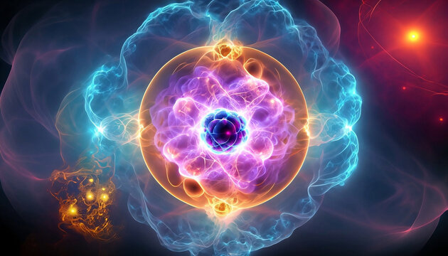 Atom with wave function