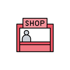 Market shop, kiosk icon