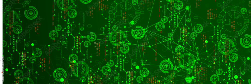Wall mural abstract technology. circuit board, high computer color background. vector illustration with space f