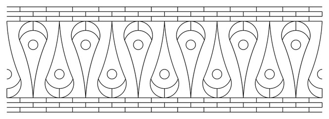 Vintage Black Border Vector Graphic With Floral and Geometric Elements