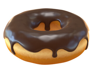 Chocolate donut or doughnut 3d rendering