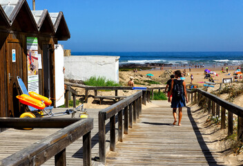 Europe, Portugal, Algarve, Faro district, Azjezur, Costa Vicentina, Monte Clérigo beach, Praia do...