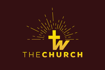 Trendy and Professional letter W church sign Christian and peaceful vector logo design