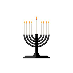 Candle holder on isolated background, Vector illustration.