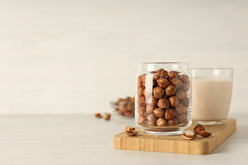 Healthy food and healthy nutrition concept, nuts - hazelnut