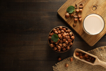 Healthy food and healthy nutrition concept, nuts - hazelnut