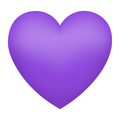 Purple heart emoji isolated on white background. Emoticons symbol modern, simple, vector, printed on paper. icon for website design, mobile app, and UI. Vector Illustration