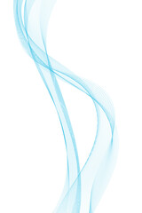 Vector illustration of blue waves. Wave with lines created using blend tool. Curved wavy line, smooth stripe.