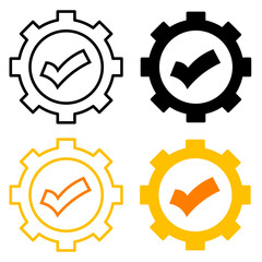 VECTOR EFFICIENCY ICON IN STROKE AND FILL AND COLOR VERSION