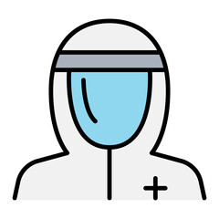 Medical protective suit icon