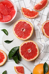 Juicy summer fruit - grapefruit, concept of fresh food