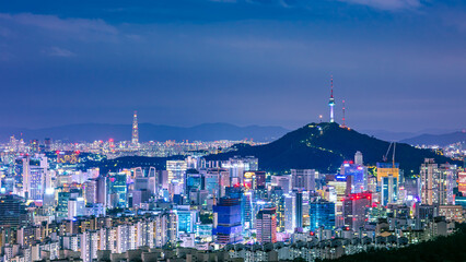 Seoul City at night South Korea