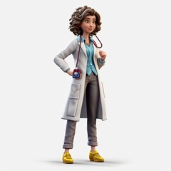 3D illustration of a pretty female doctor - 3D rendering