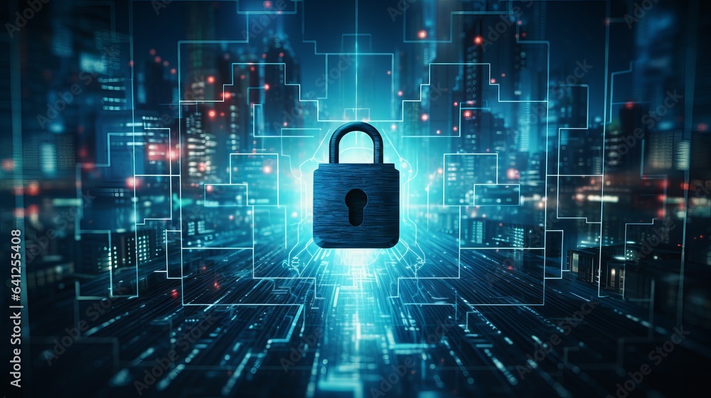 Poster cybersecurity and digital data privacy concepts