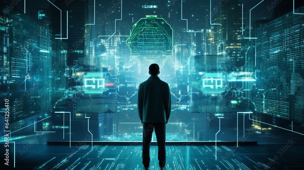 Aufkleber cybersecurity and digital data privacy concepts