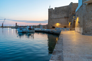 The old harbour view in Monopoli Town in Italy