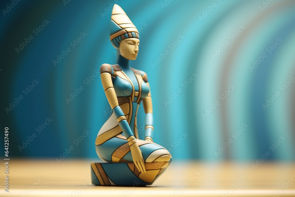 Leinwandbilder figurine: an image showcasing an abstract representation of a minoan goddess figurine, with simplifi