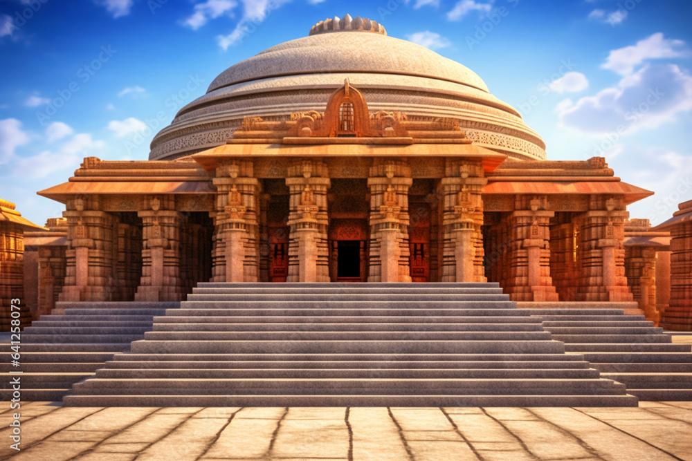 Aufkleber  An abstract representation of Maurya architecture, with bold lines and intricate motifs. Generative AI technology.
