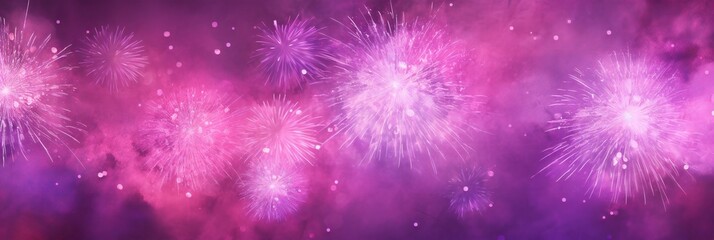 Firework Background Banner Panorama - Colorful Pink Festive Concept