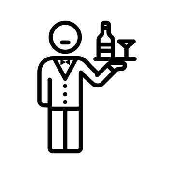 Black line icon for Bar tender