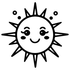 Smile sun vecter icon illustration