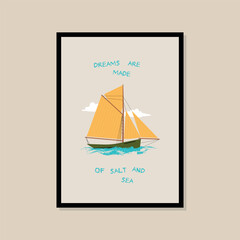 Boat vector art print poster for your wall art gallery	