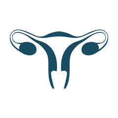 Uterus svg cut file. Isolated vector illustration.