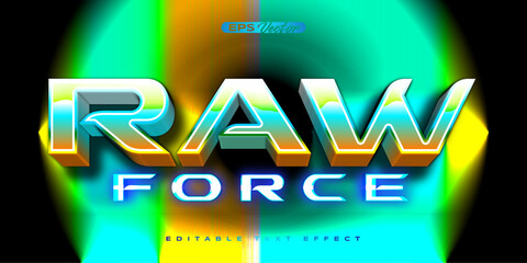 Retro shiny Y2K editable text effect raw force