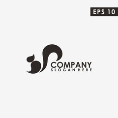 Abstract Squirrel Logo Design Vector Template. Modern Design. Vector Illustration