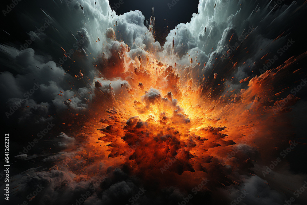 Fototapete an abstract photograph that captures the essence of an atomic explosion through the interplay of lig