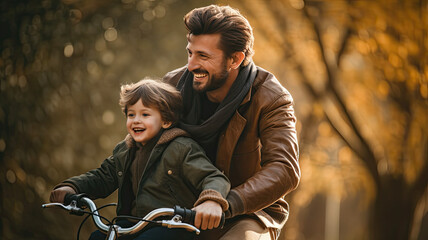 Family Fun on Two Wheels: Father and Son Cycling Joy