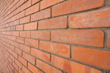 Close-up of an antique brick wall in a building