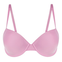 Delicate Pink Women's Bra Isolated on White Background