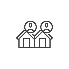 Neighborhood house line icon