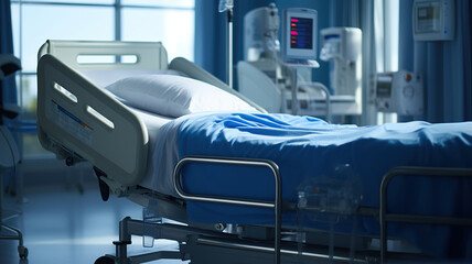 A well-made hospital bed with soft linens and pillows